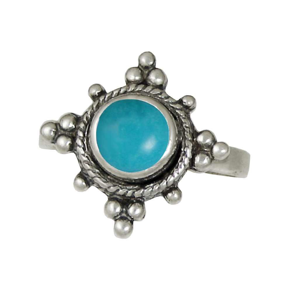 Sterling Silver Gemstone Ring With Turquoise Size 9